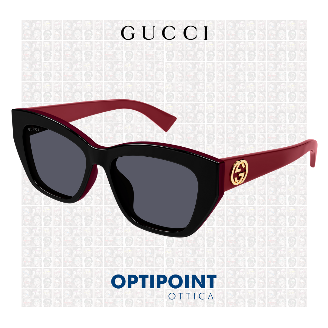 GUCCI GG1844S 004 NERO BURGUNDY OCCHIALI DA SOLE - Optipoint - Lux S.r.l.
