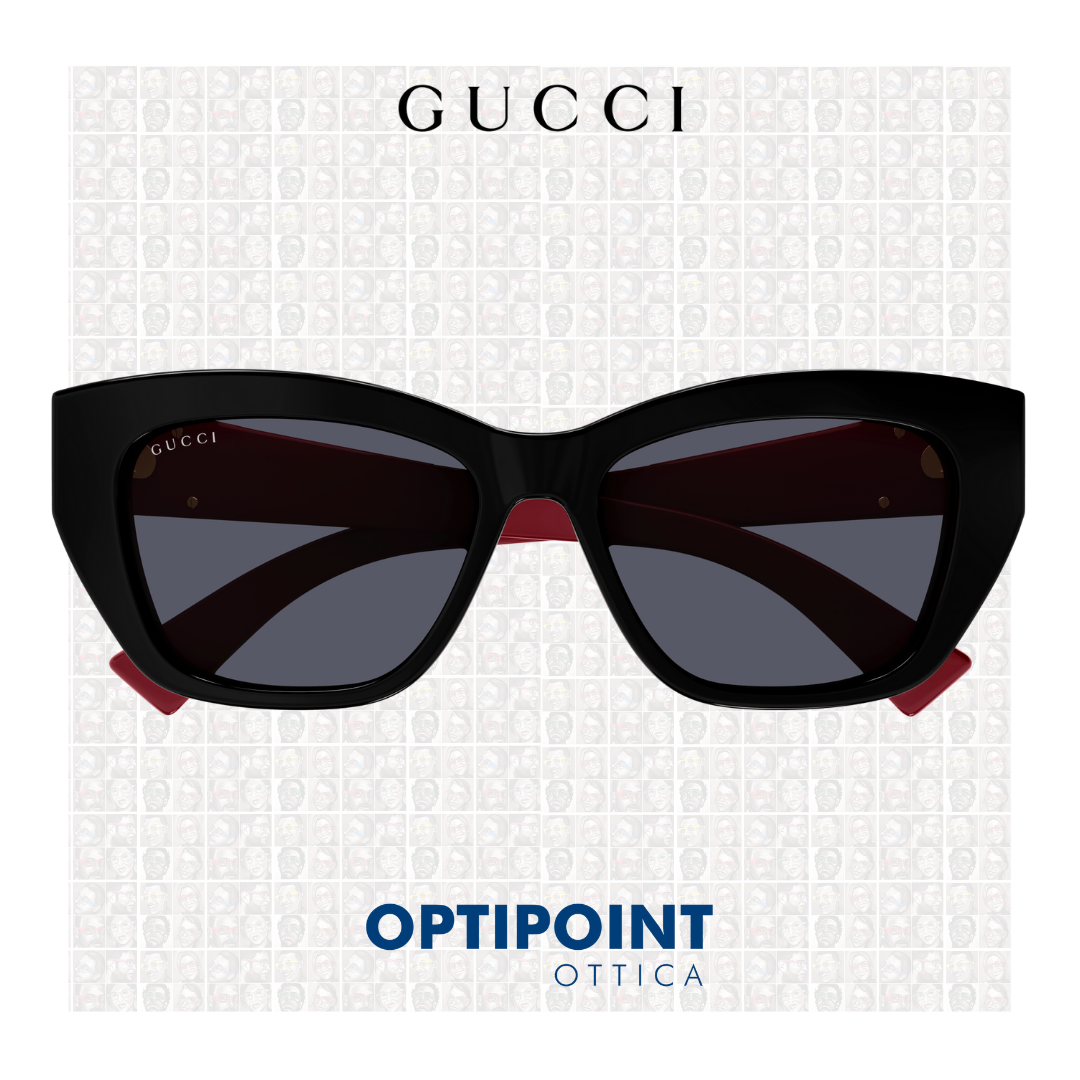 GUCCI GG1844S 004 NERO BURGUNDY OCCHIALI DA SOLE - Optipoint - Lux S.r.l.