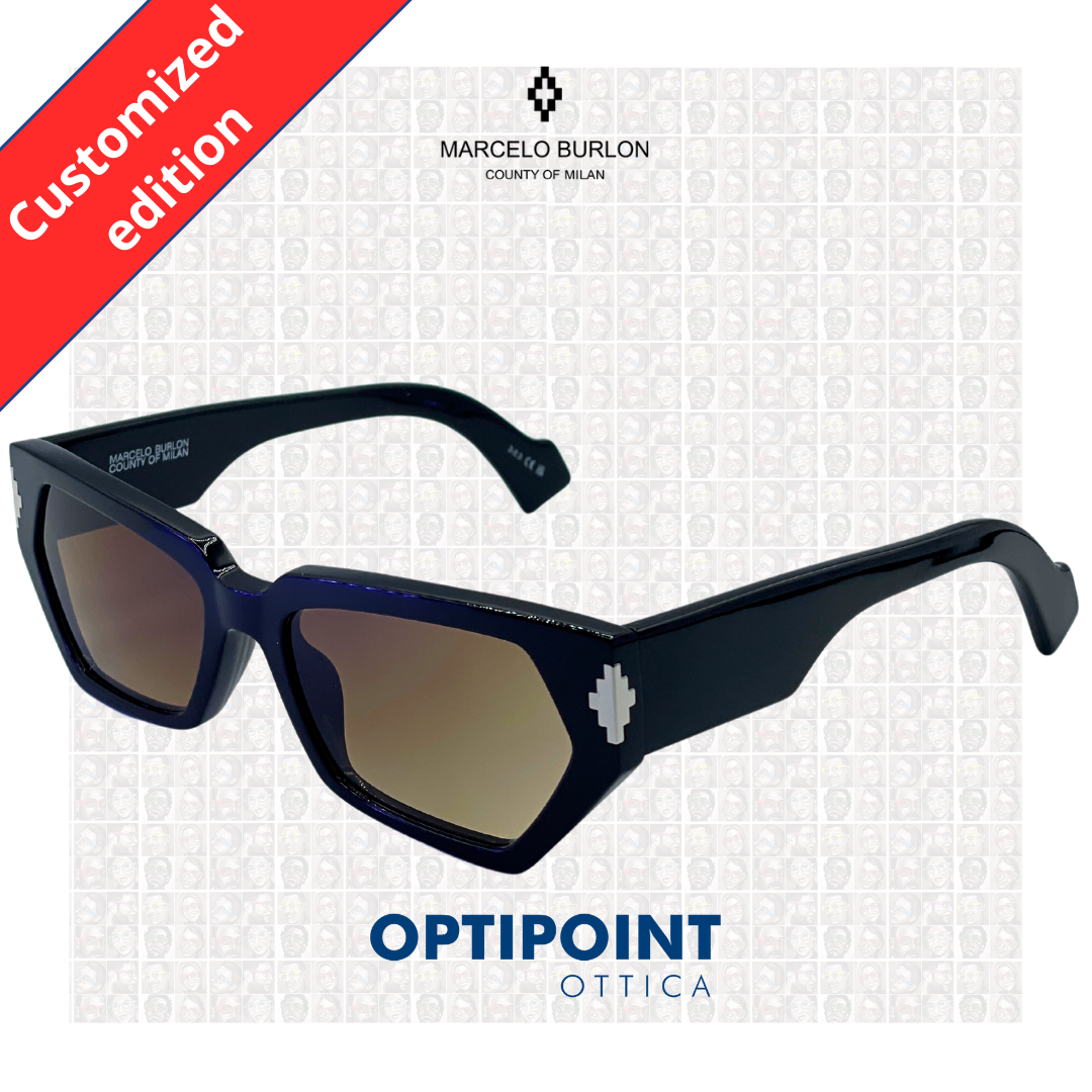 MARCELO BURLON 1055 NERO CUSTOMIZZATO OCCHIALI DA SOLE - Optipoint - Lux S.r.l.