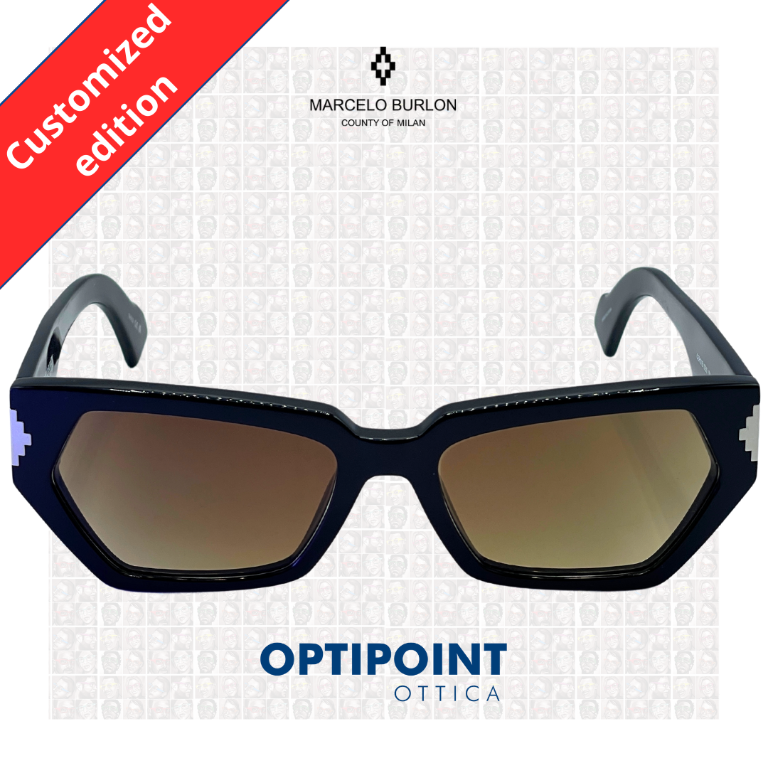 MARCELO BURLON 1055 NERO CUSTOMIZZATO OCCHIALI DA SOLE - Optipoint - Lux S.r.l.