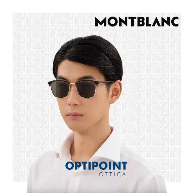 MONTBLANC MB0488SA 002 MARRONE OCCHIALI DA SOLE