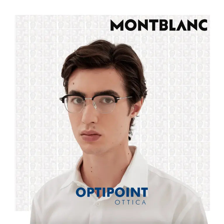 MONTBLANC MB0390O 001 ARGENTO NERO OCCHIALI DA VISTA