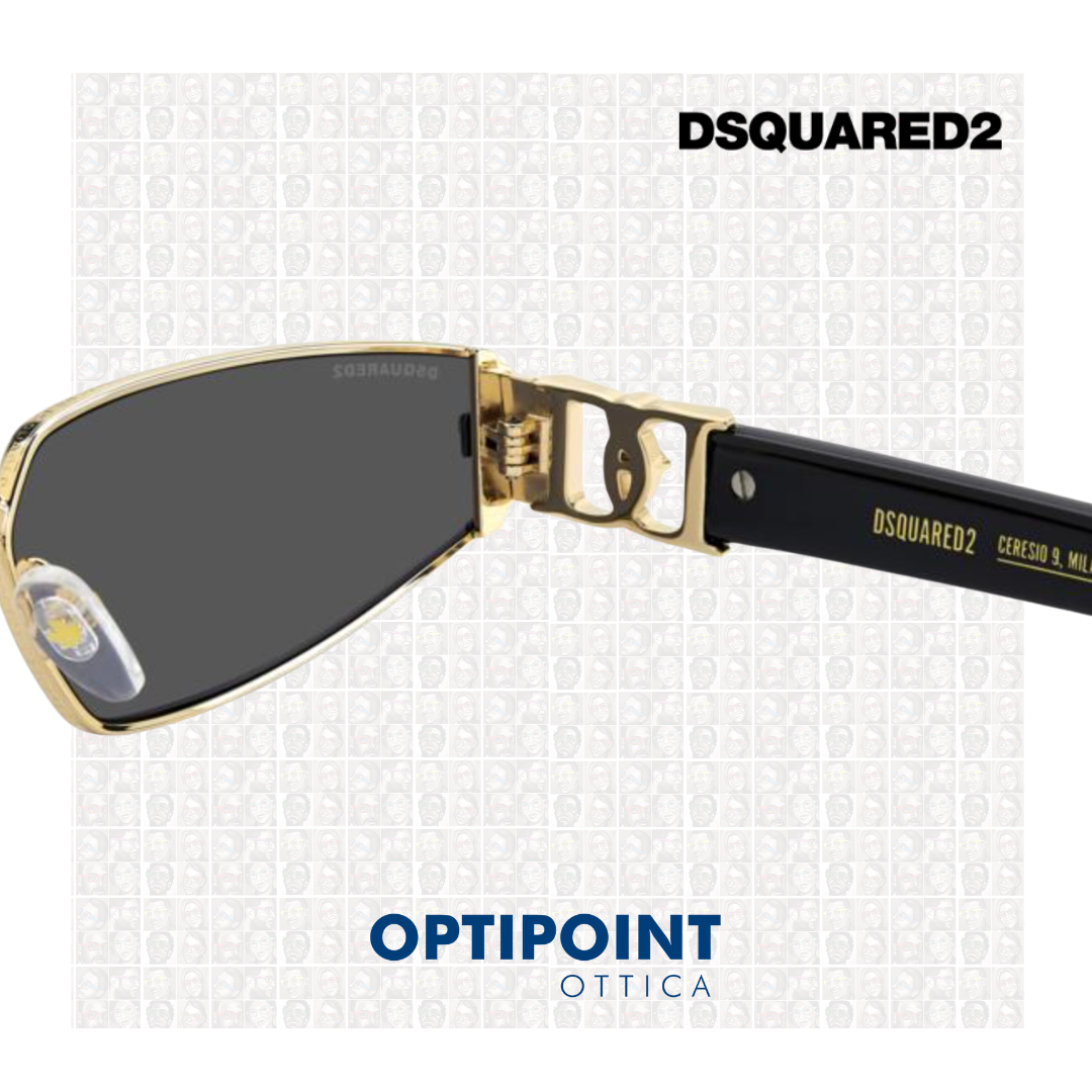 DSQUARED D2 0168/S NERO ORO OCCHIALI DA SOLE - Optipoint - Lux S.r.l.