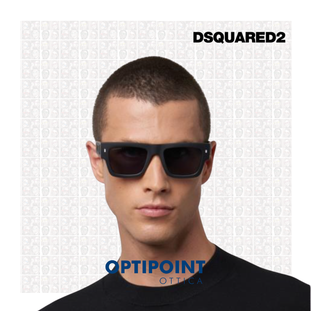 DSQUARED ICON 0021/S NERO SATINATO OCCHIALI DA SOLE - Optipoint - Lux S.r.l.