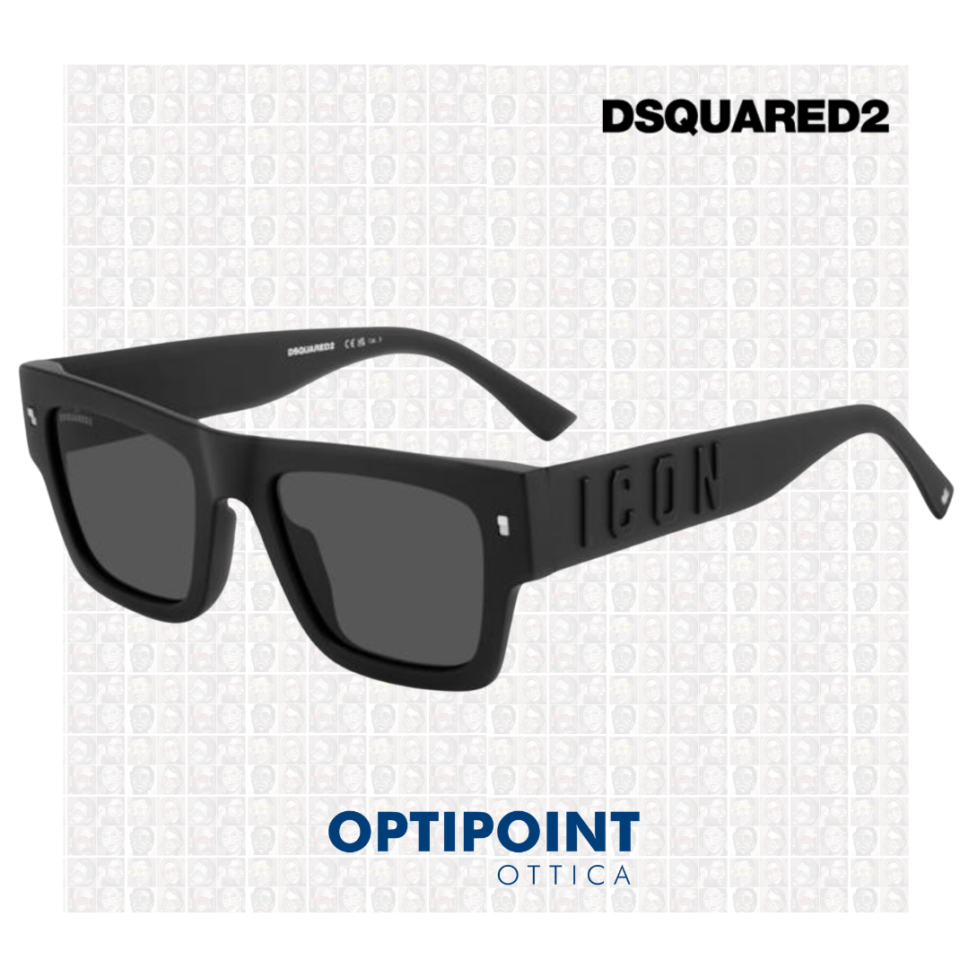 DSQUARED ICON 0021/S NERO SATINATO OCCHIALI DA SOLE - Optipoint - Lux S.r.l.