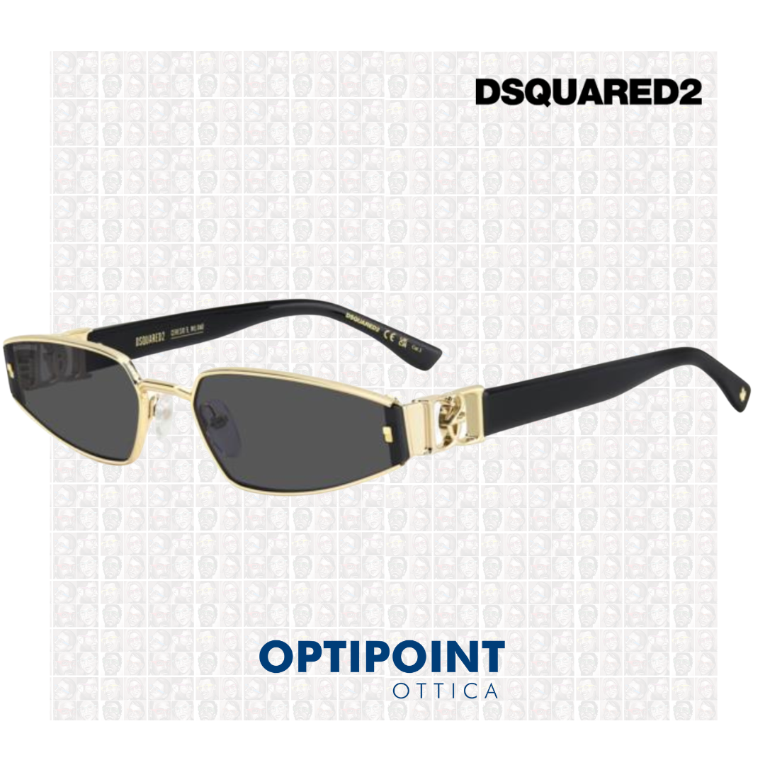 DSQUARED D2 0168/S NERO ORO OCCHIALI DA SOLE - Optipoint - Lux S.r.l.