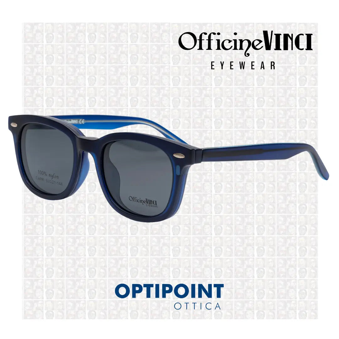 OFFICINE VINCI CLIP-ON CAPRI BLU OPACO OCCHIALI DA VISTA