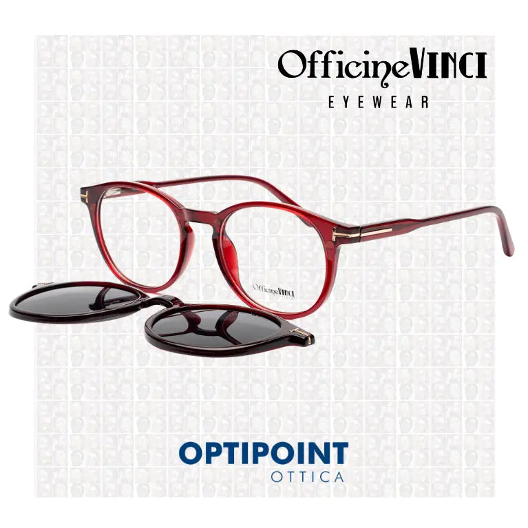 OFFICINE VINCI CLIP-ON NUORO ROSSO OCCHIALI DA VISTA