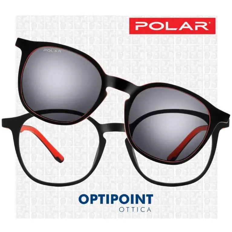 POLAR CLIP-ON 631 - 43 NERO ROSSO BAMBINO OCCHIALI DA VISTA
