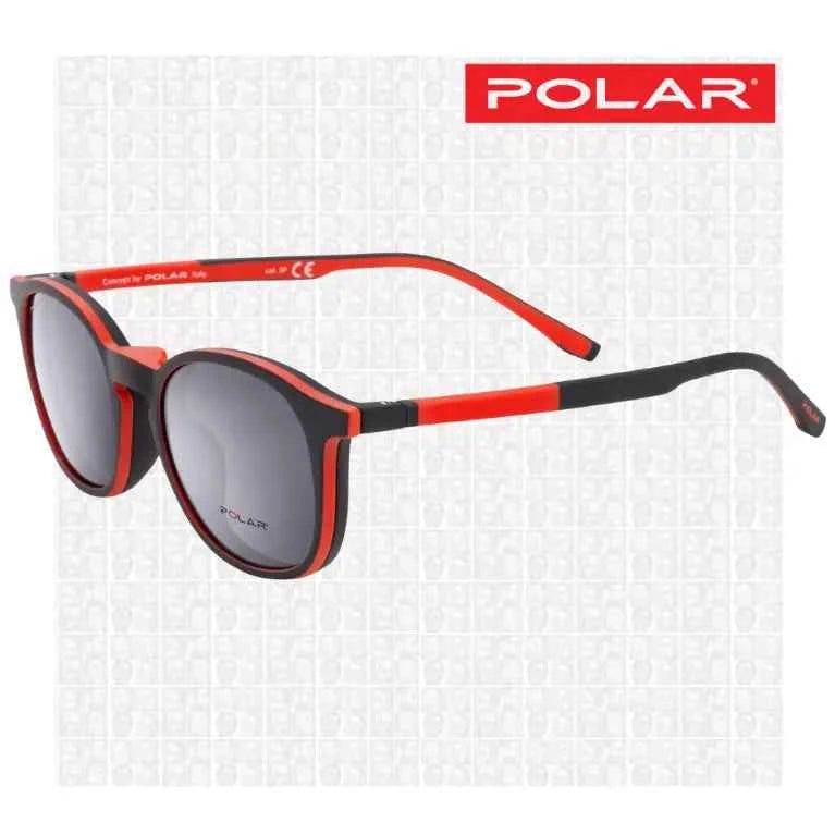 POLAR CLIP-ON 631 - 43 NERO ROSSO BAMBINO OCCHIALI DA VISTA