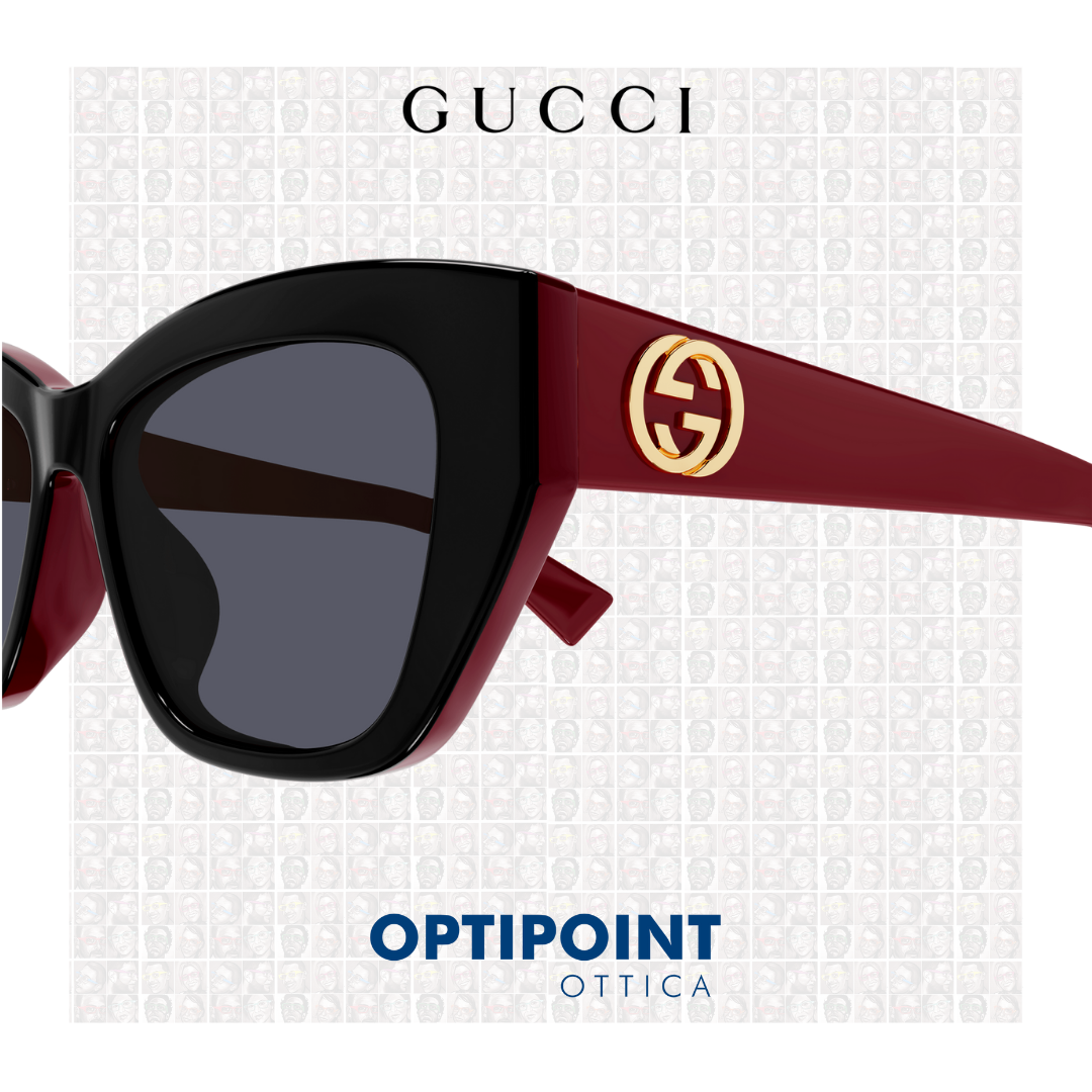 GUCCI GG1844S 004 NERO BURGUNDY OCCHIALI DA SOLE - Optipoint - Lux S.r.l.