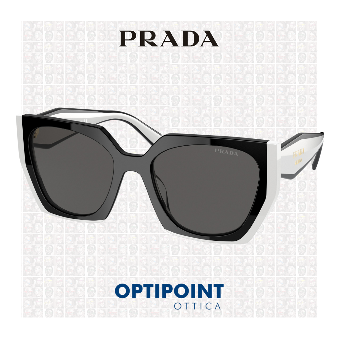 PRADA 15WS 09Q5S0 NERO BIANCO TALCO OCCHIALI DA SOLE