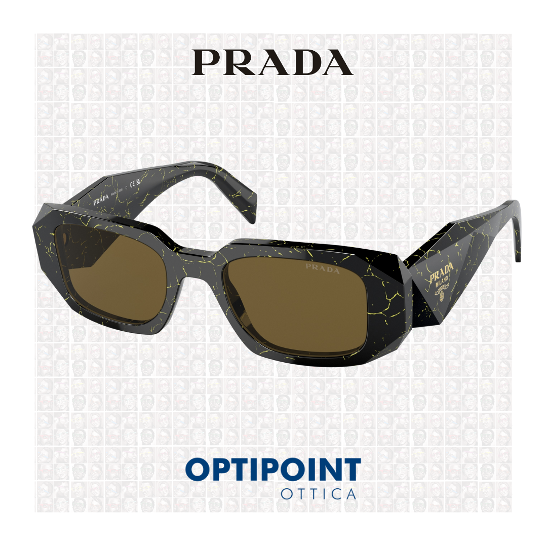 PRADA 17WS 19D01T BLACK/YELLOW MARBLE NERO OCCHIALI DA SOLE