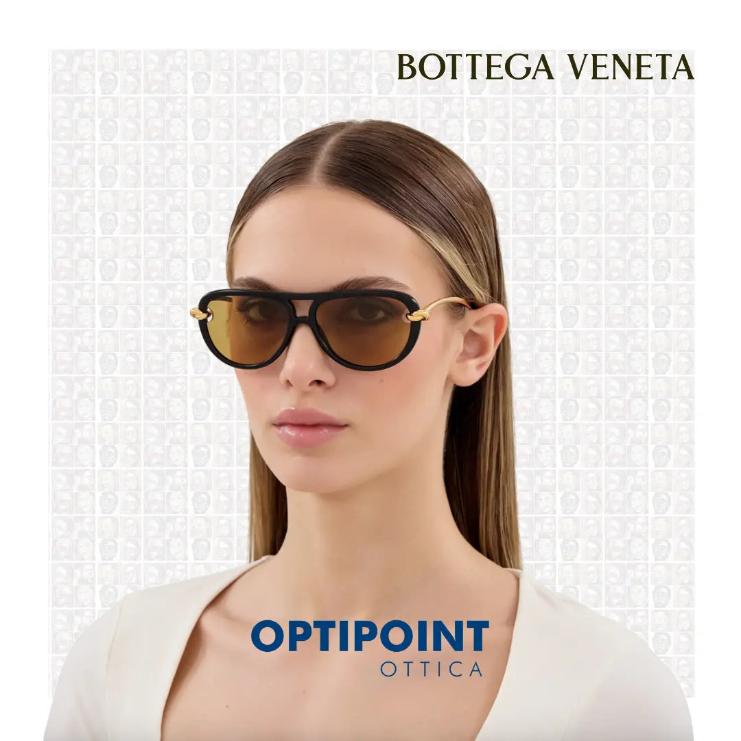 BOTTEGA VENETA BV1418S 001 NERO ORO OCCHIALI DA SOLE