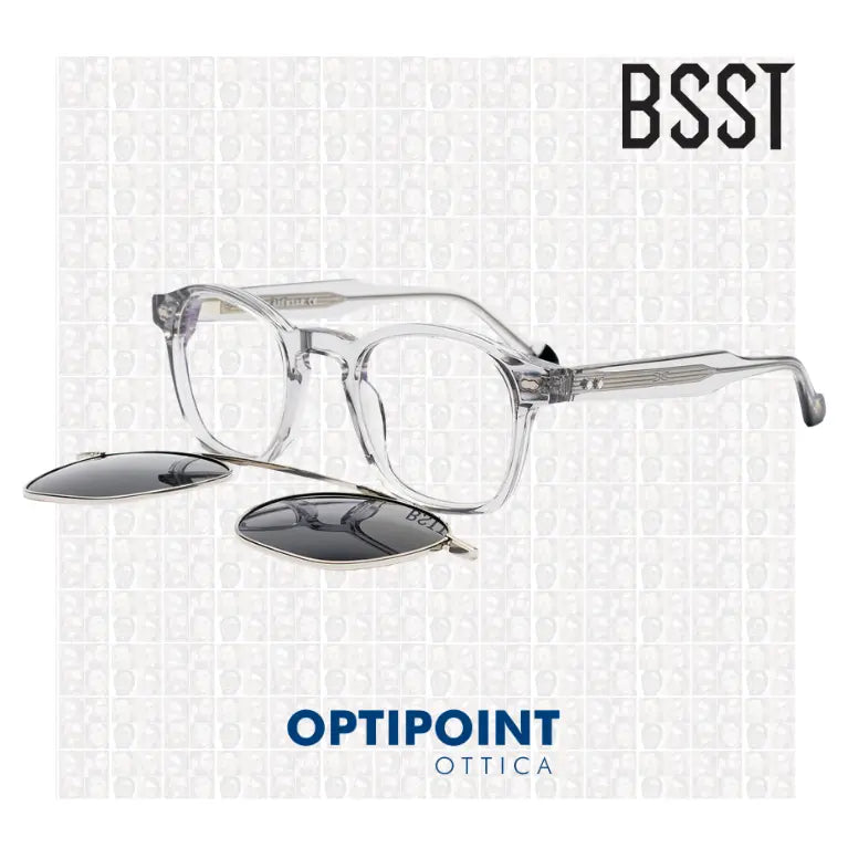 BSTT CLIP-ON GECKO GRIGIO CRISTALLO OCCHIALI DA VISTA