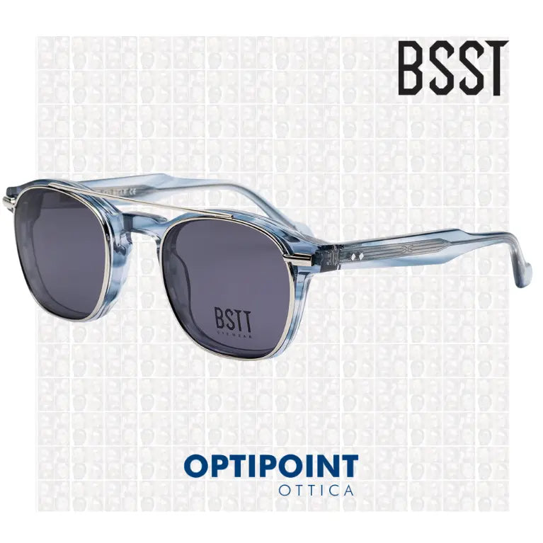 BSTT CLIP-ON GECKO BLU CRISTALLO STRIATO OCCHIALI DA VISTA