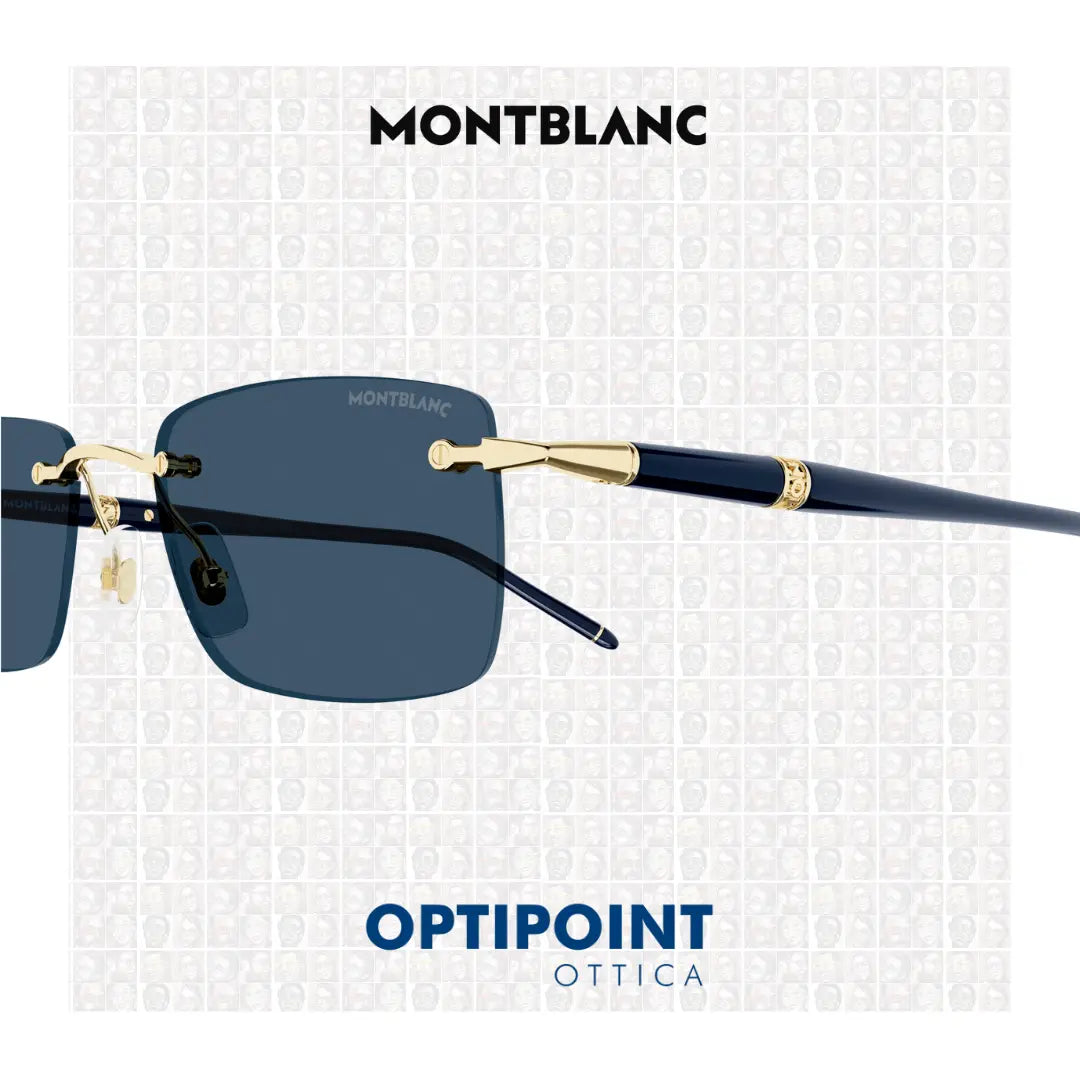 MONTBLANC MB0344S 003 ORO BLU OCCHIALI DA SOLE