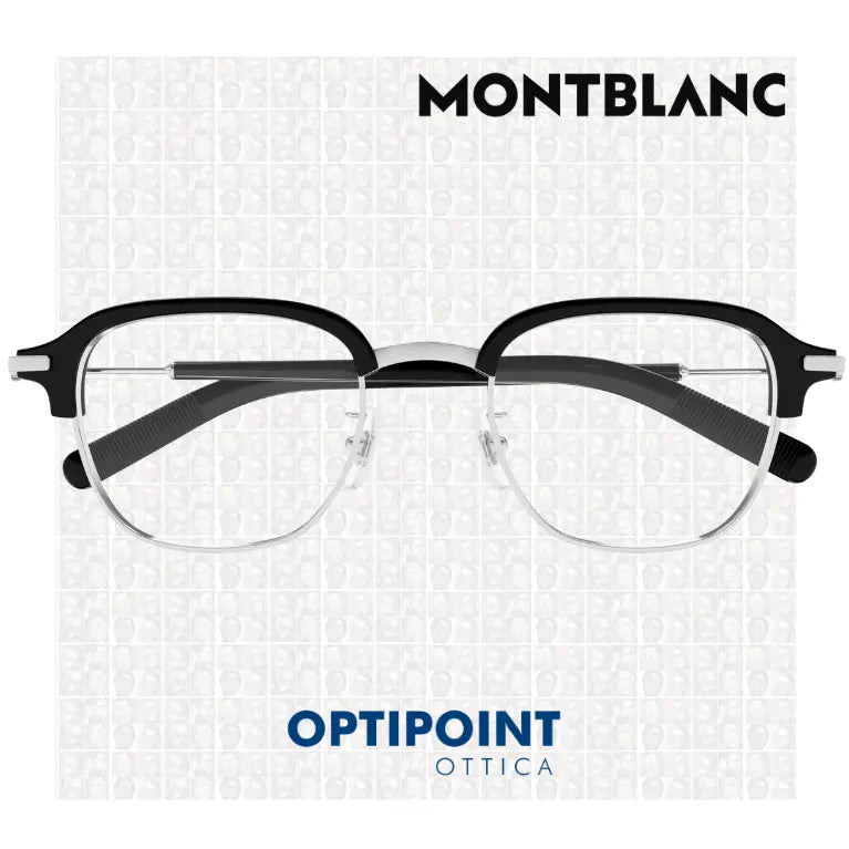 MONTBLANC MB0390O 001 ARGENTO NERO OCCHIALI DA VISTA