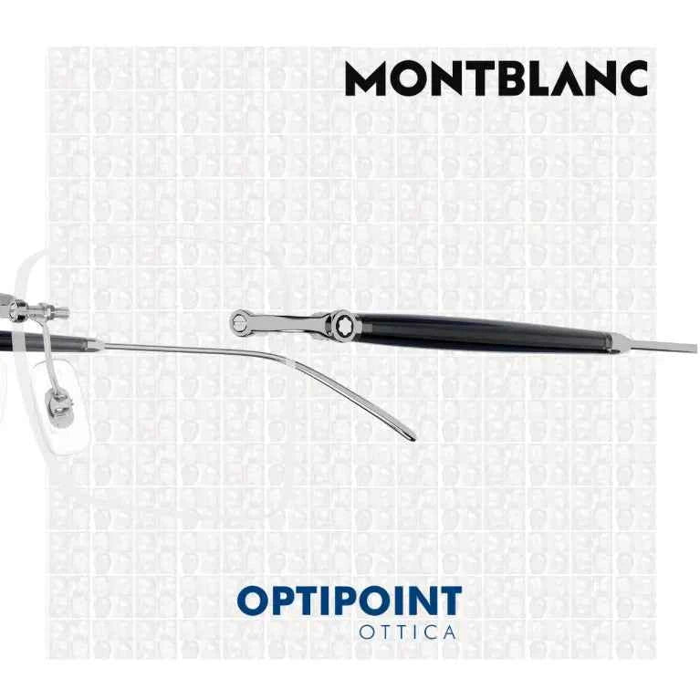 MONTBLANC MB0411O 004 ARGENTO NERO OCCHIALI DA VISTA