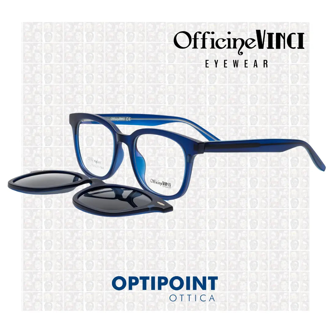 OFFICINE VINCI CLIP-ON CAPRI BLU OPACO OCCHIALI DA VISTA
