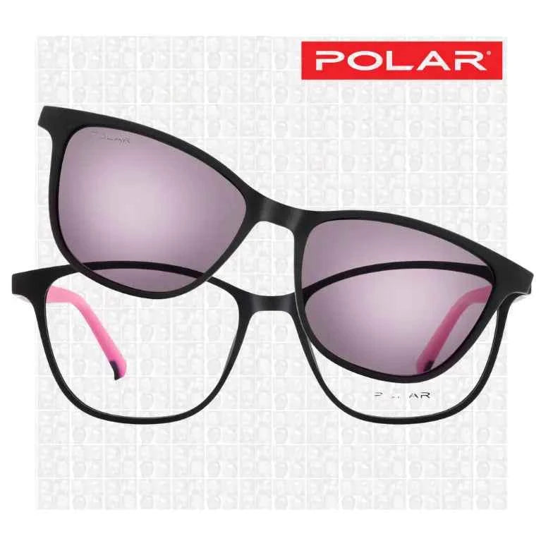 POLAR CLIP-ON 614 - 46 NERO ROSA BAMBINO OCCHIALI DA VISTA