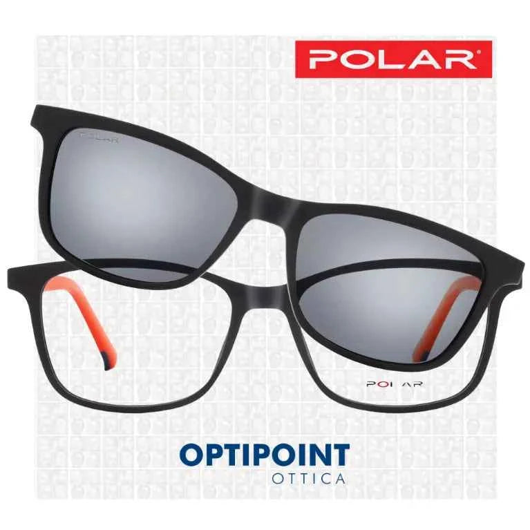 POLAR CLIP-ON 613 - 43 NERO ARANCIO BAMBINO OCCHIALI DA VISTA